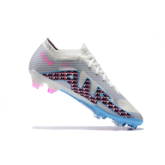 Nike Air Zoom Mercurial Vapor XV Elite FG White Blue Pink Red For Men Low-top Soccer Cleats