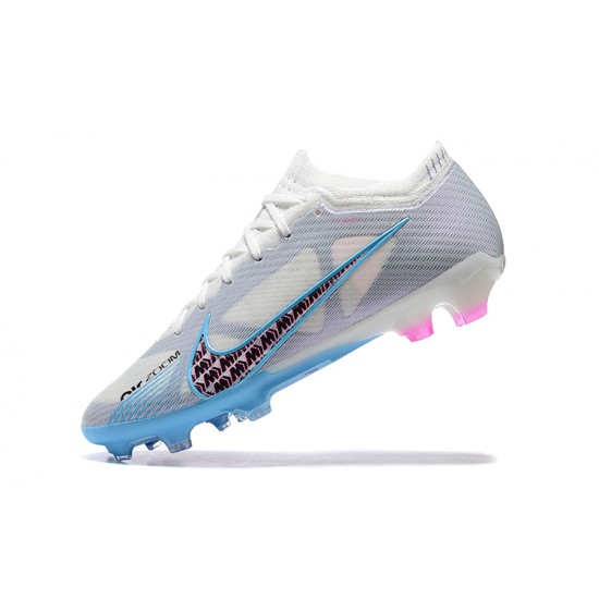 Nike Air Zoom Mercurial Vapor XV Elite FG White Blue Pink Red For Men Low-top Soccer Cleats