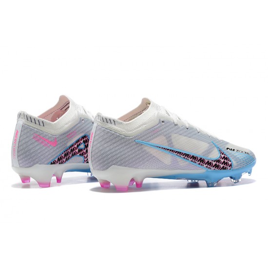 Nike Air Zoom Mercurial Vapor XV Elite FG White Blue Pink Red For Men Low-top Soccer Cleats