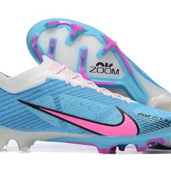 Nike Air Zoom Mercurial Vapor XV Elite FG White LightBlue Pink For Men Low-top Soccer Cleats 