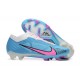 Nike Air Zoom Mercurial Vapor XV Elite FG White LightBlue Pink For Men Low-top Soccer Cleats