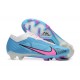 Nike Air Zoom Mercurial Vapor XV Elite FG White LightBlue Pink For Men Low-top Soccer Cleats 