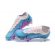 Nike Air Zoom Mercurial Vapor XV Elite FG White LightBlue Pink For Men Low-top Soccer Cleats 