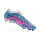 Nike Air Zoom Mercurial Vapor XV Elite FG White LightBlue Pink For Men Low-top Soccer Cleats