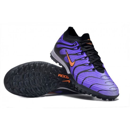 Nike Air Zoom Mercurial Vapor XV Elite TF Low Black Purple Women And Men Soccer Cleats 