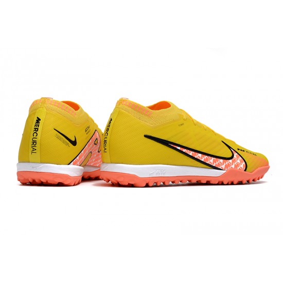 Nike Air Zoom Mercurial Vapor XV Elite TF Low-top Yellow Women And Men Soccer Cleats 