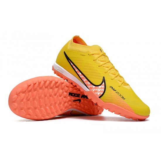 Nike Air Zoom Mercurial Vapor XV Elite TF Low-top Yellow Women And Men Soccer Cleats