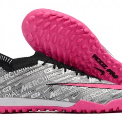 Nike Air Zoom Mercurial Vapor XV Elite TF Mid-top Grey Black Pink Women Men Soccer Cleats 