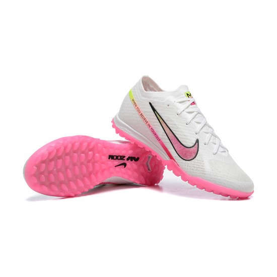 Nike Air Zoom Mercurial Vapor XV Elite TF Mid-top Pink White Women Men Soccer Cleats 