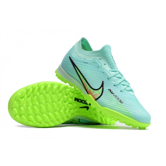 Nike Air Zoom Mercurial Vapor XV Elite TF Mid-top Turqoise Green Women Men Soccer Cleats 