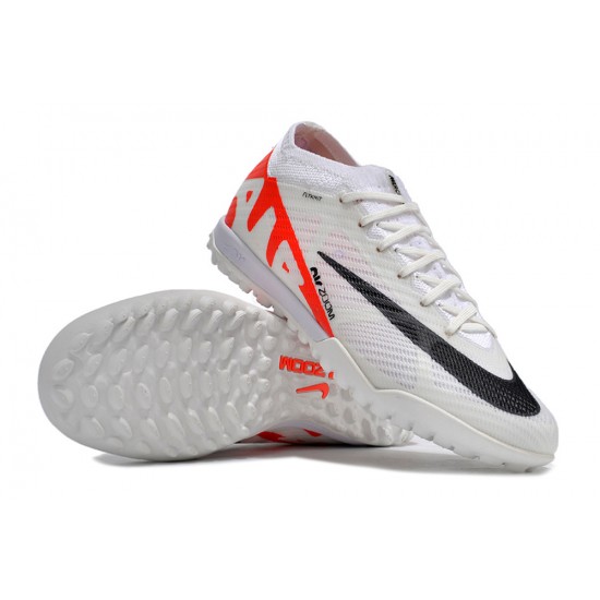 Nike Air Zoom Mercurial Vapor XV Elite TF Mid-top White Black Red Women Men Soccer Cleats