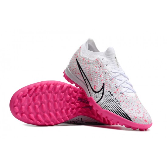 Nike Air Zoom Mercurial Vapor XV Elite TF Mid-top White Pink Women Men Soccer Cleats