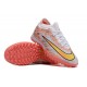 Nike Air Zoom Mercurial Vapor XV Elite TF Mid-top White Pink Yellow Women Men Soccer Cleats 