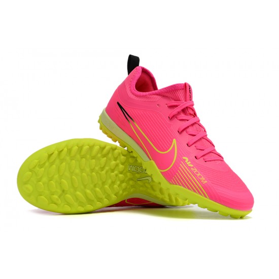 Nike Air Zoom Mercurial Vapor XV Pro TF Low-top Pink Green Women And Men Soccer Cleats 