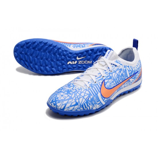 Nike Air Zoom Mercurial Vapor XV Pro TF Low-top White Blue Women And Men Soccer Cleats