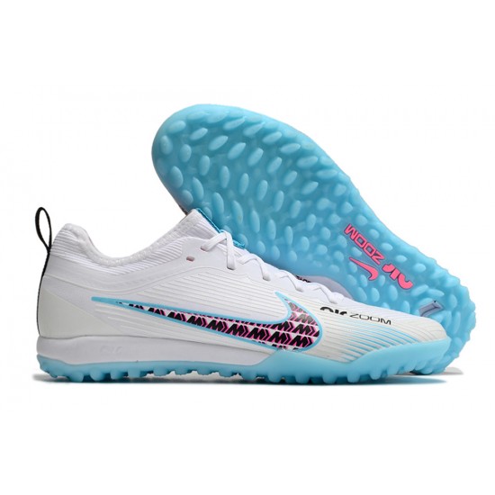 Nike Air Zoom Mercurial Vapor XV Pro TF Low-top White Light Blue Women And Men Soccer Cleats 