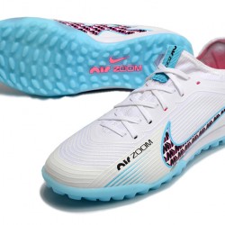 Nike Air Zoom Mercurial Vapor XV Pro TF Low-top White Light Blue Women And Men Soccer Cleats 