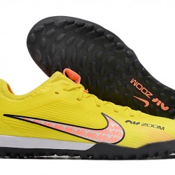 Nike Air Zoom Mercurial Vapor XV Pro TF Low-top Yellow Women And Men Soccer Cleats 