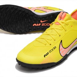 Nike Air Zoom Mercurial Vapor XV Pro TF Low-top Yellow Women And Men Soccer Cleats 