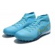 Nike Mercurial Superfly 8 Academy TF High-top Blue Yellow Men Soccer Cleats 