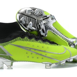 Nike Mercurial Superfly 8 Elite FG High-top Black Green Sliver Men Soccer Cleats