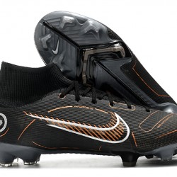 Nike Mercurial Superfly 8 Elite FG High-top Black Grey Brown Men Soccer Cleats