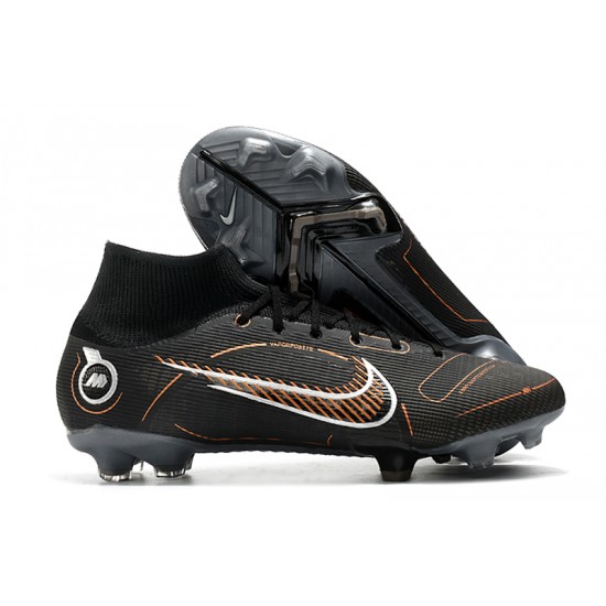 Nike Mercurial Superfly 8 Elite FG High-top Black Grey Brown Men Soccer Cleats