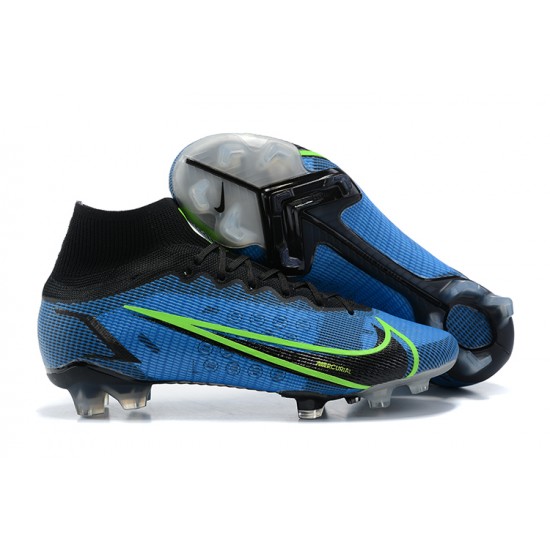 Nike Mercurial Superfly 8 Elite FG High-top Blue Black Men Soccer Cleats