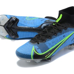 Nike Mercurial Superfly 8 Elite FG High-top Blue Black Men Soccer Cleats