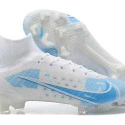 Nike Mercurial Superfly 8 Elite FG High-top Blue White Men Soccer Cleats