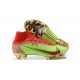 Nike Mercurial Superfly 8 Elite FG High-top Red Green Gold Men Soccer Cleats