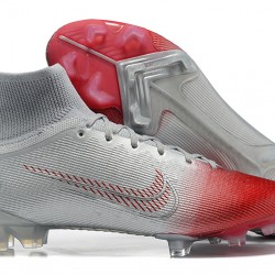 Nike Mercurial Superfly 8 Elite FG High-top Sliver Red Men Soccer Cleats