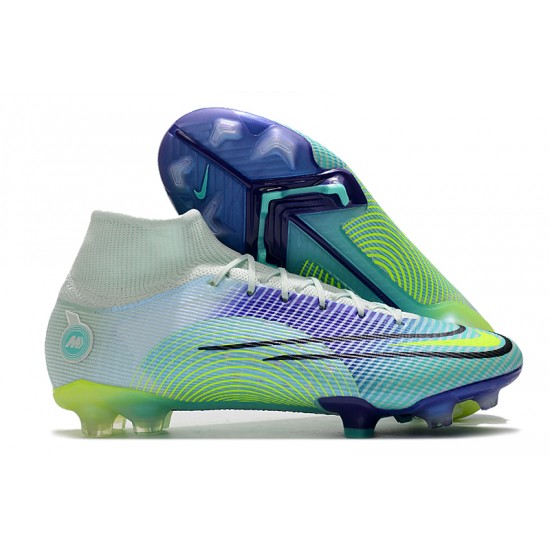 Nike Mercurial Superfly 8 Elite FG High-top Turqoise Purple Men Soccer Cleats