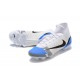 Nike Mercurial Superfly 8 Elite FG High-top White Blue Men Soccer Cleats