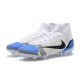 Nike Mercurial Superfly 8 Elite FG High-top White Blue Men Soccer Cleats