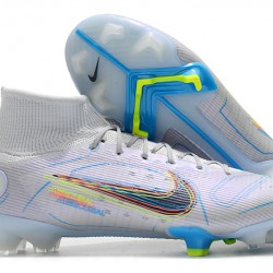 Nike Mercurial Superfly 8 Elite FG High-top White Blue Multi Men Soccer Cleats