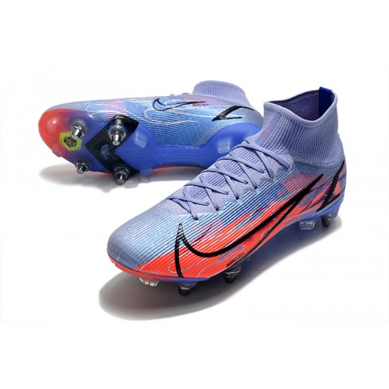 Nike Mercurial Superfly 8 Elite SG PRO Anti Clog High-top Deep Blue Men Soccer Cleats