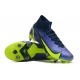 Nike Mercurial Superfly 8 Elite SG PRO Anti Clog High-top Deep Blue Yellow Men Soccer Cleats