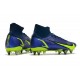 Nike Mercurial Superfly 8 Elite SG PRO Anti Clog High-top Deep Blue Yellow Men Soccer Cleats 