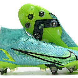 Nike Mercurial Superfly 8 Elite SG PRO Anti Clog High-top Turqoise Men Soccer Cleats 