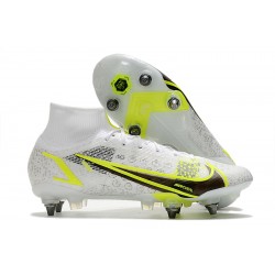 Nike Mercurial Superfly 8 Elite SG PRO Anti Clog High-top White Men Soccer Cleats 