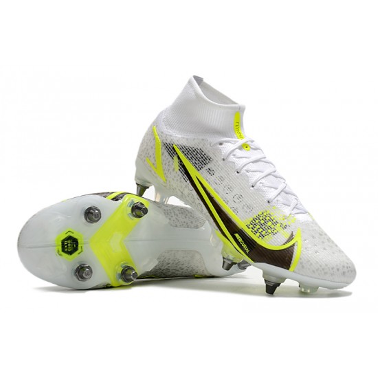 Nike Mercurial Superfly 8 Elite SG PRO Anti Clog High-top White Men Soccer Cleats 