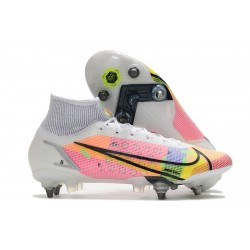 Nike Mercurial Superfly 8 Elite SG PRO Anti Clog High-top White Pink Men Soccer Cleats 