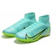 Nike Mercurial Superfly 8 Elite TF High-top Turqoise Green Men Soccer Cleats 