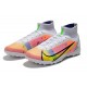 Nike Mercurial Superfly 9 Elite TF High-top White Pink Yellow Men Soccer Cleats