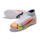 Nike Mercurial Superfly 9 Elite TF High-top White Pink Yellow Men Soccer Cleats