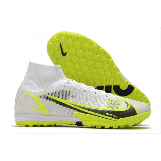 Nike Mercurial Superfly 9 Elite TF High-top Yellow White Black Men Soccer Cleats