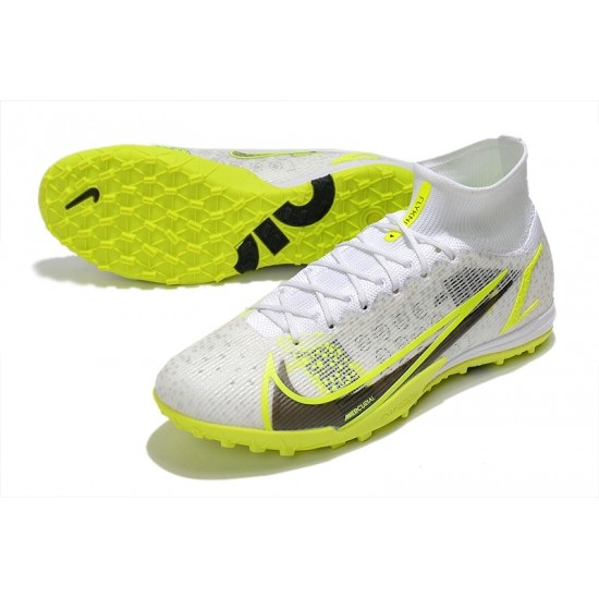 Nike Mercurial Superfly 9 Elite TF High-top Yellow White Black Men Soccer Cleats
