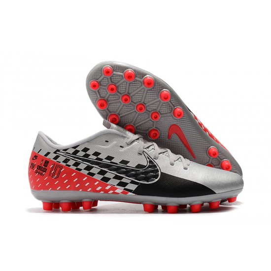 Nike Mercurial Vapor 13 Academy AG-R Low-top Grey Black Red Women And Men Soccer Cleats
