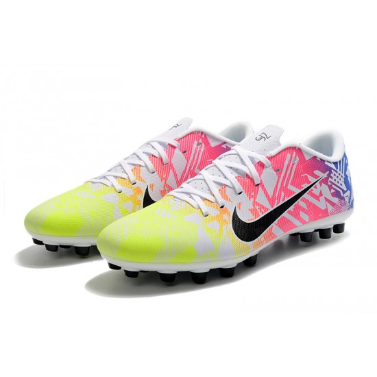 Nike Mercurial Vapor 13 Academy AG-R Low-top Yellow Pink Blue Women And Men Soccer Cleats